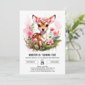 Wild One Herten Avontuur Meisje Verjaardag Kaart (Staand voorkant)