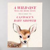 Wild One Herten Baby shower Welkom Poster (Voorkant)