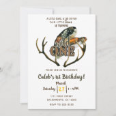 Wild One Hertengewei & Veren Boho 1e Verjaardag Kaart (Voorkant)