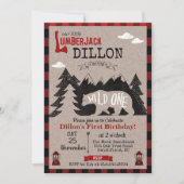 Wild One houthakker Eerste 1e verjaardag uitnodigi Kaart (Voorkant)