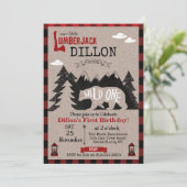 Wild One houthakker Eerste 1e verjaardag uitnodigi Kaart (Staand voorkant)