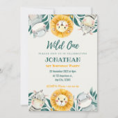 Wild One Illustration Birthday Invitation Kaart (Voorkant)