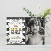 Wild One Invitation Boy Wild Ding Birthday Party Kaart (Staand voorkant)