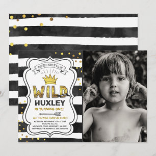 Wild One Invitation Boy Wild Ding Birthday Party Kaart