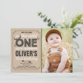 Wild One Invitation Boy Wild One Birthday Party Kaart (Staand voorkant)