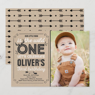 Wild One Invitation Boy Wild One Birthday Party Kaart