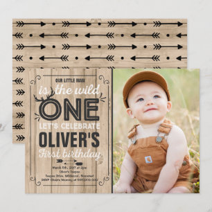 Wild One Invitation Boy Wild One Birthday Party Kaart