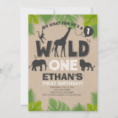 Wild One Invitation Boy Wild One Birthday Party Kaart (Voorkant)