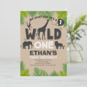 Wild One Invitation Boy Wild One Birthday Party Kaart (Staand voorkant)