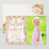 Wild One Invitation Girl Wild 11e verjaardag Kaart (Voorkant / Achterkant)