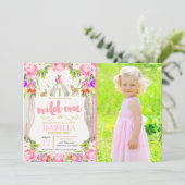 Wild One Invitation Girl Wild One 1st Birthday Kaart (Staand voorkant)