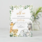 Wild One is on the Way Baby Shower Invitation Kaart (Staand voorkant)