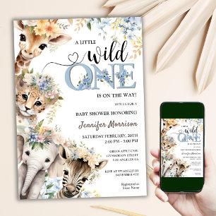 Wild One is onderweg   Boy Safari Baby shower Kaart