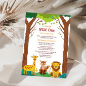 Wild One is onderweg naar het baby shower Woodland Kaart
