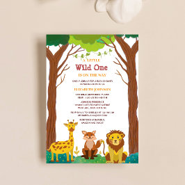 Wild One is onderweg naar het baby shower Woodland Kaart
