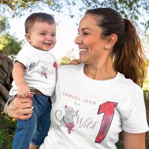 Wild One jongen eerste verjaardag grappig karakter Kinder Shirts