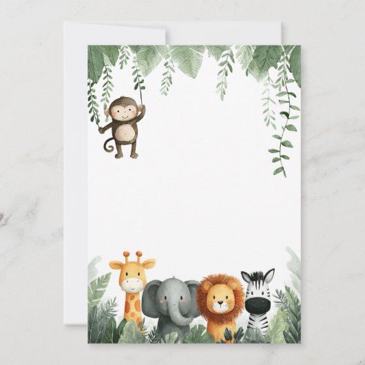 Wild One Jungle 1st Birthday Kaart (Achterkant)