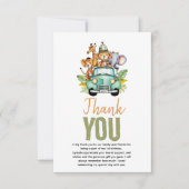 Wild One Jungle Adventure 1st Birthday Bedankkaart (Voorkant)