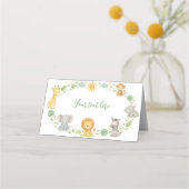 Wild One Jungle Animals Birthday Food Tent Plaatskaartje (Achterkant)