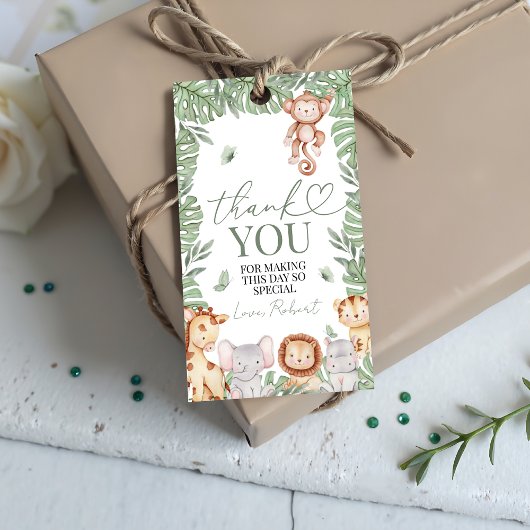 Wild One Jungle Bedankingslabel Cadeaulabel