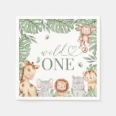 Wild One Jungle Birthday Napkin Servet (Voorkant)
