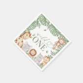 Wild One Jungle Birthday Napkin Servet (Hoek)