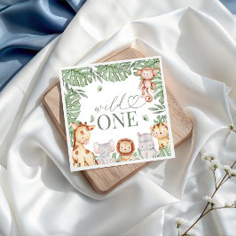 Wild One Jungle Birthday Napkin Servet