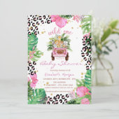 Wild One Jungle Dieren Baby Shower Kaart (Staand voorkant)