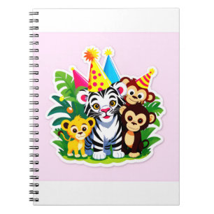 Wild One – Jungle Friends Verjaardagsfeestje Notitieboek
