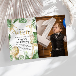 Wild One Jungle Groene planten & Goud 1e Verjaarda Kaart