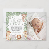 Wild One Jungle Photo Thank You Kaart (Voorkant)