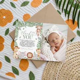 Wild One Jungle Photo Thank You Kaart