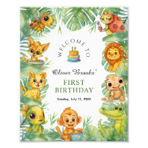 Wild One Jungle Safari 1e Verjaardagsfeest Bord