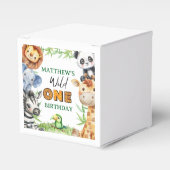 Wild One Jungle Safari 1st birthday  Bedankdoosjes (Voorkant Zijde)