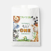 Wild One Jungle Safari 1st birthday  Bedankzakje (Voorkant)