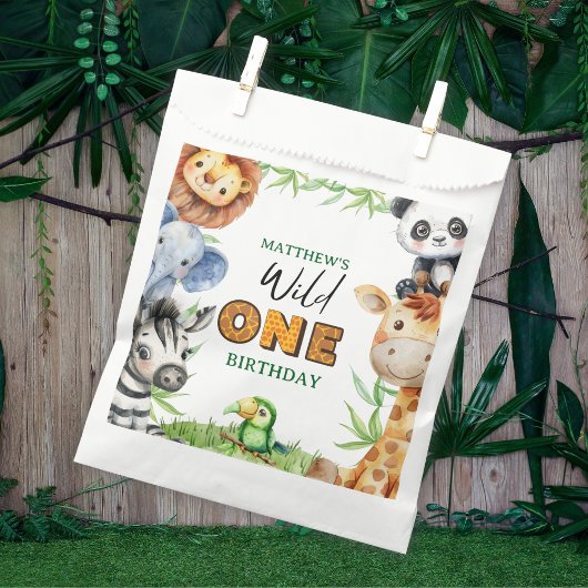 Wild One Jungle Safari 1st birthday  Bedankzakje