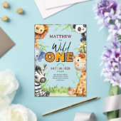 Wild One Jungle Safari 1st birthday Invitation Acryl Uitnodigingen (Insitu (Huwelijk))