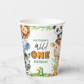 Wild One Jungle Safari 1st birthday  Papieren Bekers (Voorkant)