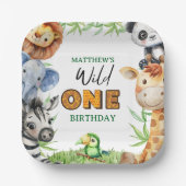 Wild One Jungle Safari 1st birthday Papieren Bordje (Voorkant)