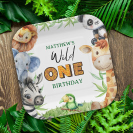 Wild One Jungle Safari 1st birthday  Papieren Bordje