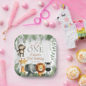 Wild One Jungle Safari 1st Birthday Papieren Bordje (Feest)