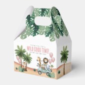 Wild One Jungle Safari 1st Birthday Party Bedankdoosjes (Achterkant)