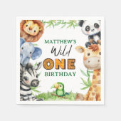 Wild One Jungle Safari 1st birthday  Servet (Voorkant)