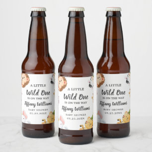 Wild One Jungle Safari Baby Shower Feest Bier Etiket
