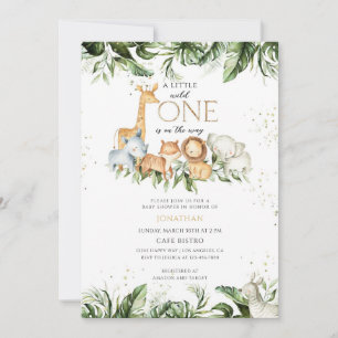 Wild One Jungle Safari Baby Shower Kaart