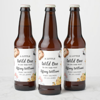 Wild One Jungle Safari Baby Shower Party Bier Etiket