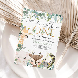 Wild One Jungle Safari Baby Shower Uitnodiging