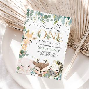 Wild One Jungle Safari Baby Shower Uitnodiging