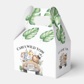 Wild One Jungle Safari Birthday for Boys Bedankdoosjes (Achterkant)