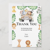 Wild One Jungle Safari Birthday for Boys Bedankkaart (Voorkant)